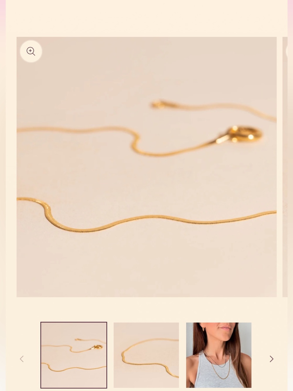 Oh Clementine 17” & 21” baby snake chain gold necklaces